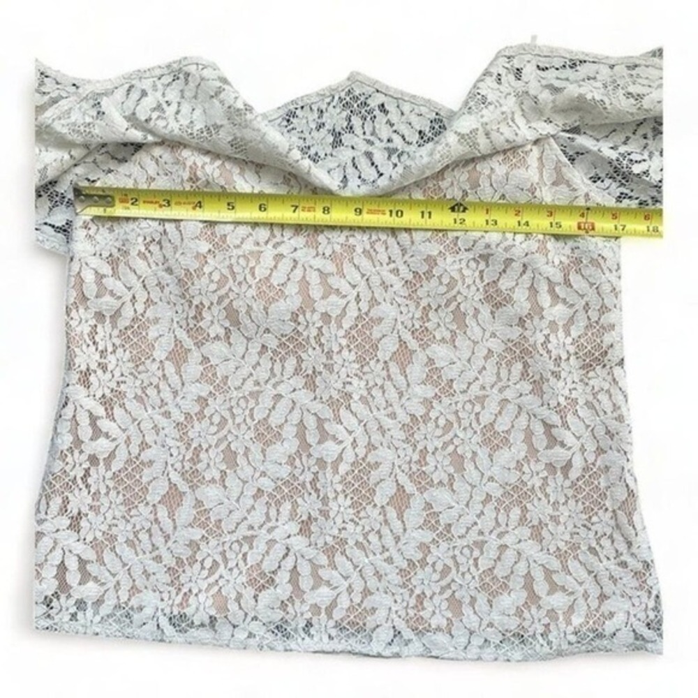 WAYF Lace Ruffle Top Pale Blue Size Small - Picture 4 of 5
